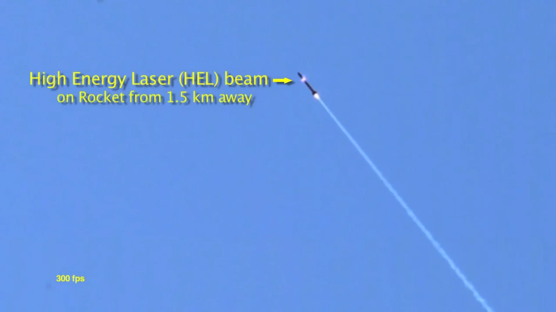 The laser visible on the rocket's surface