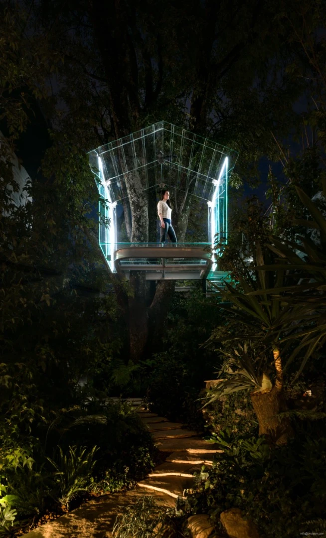 The chantli kuaulakoyokan treehouse features seven square meters (75.3 sq ft)of floorspace