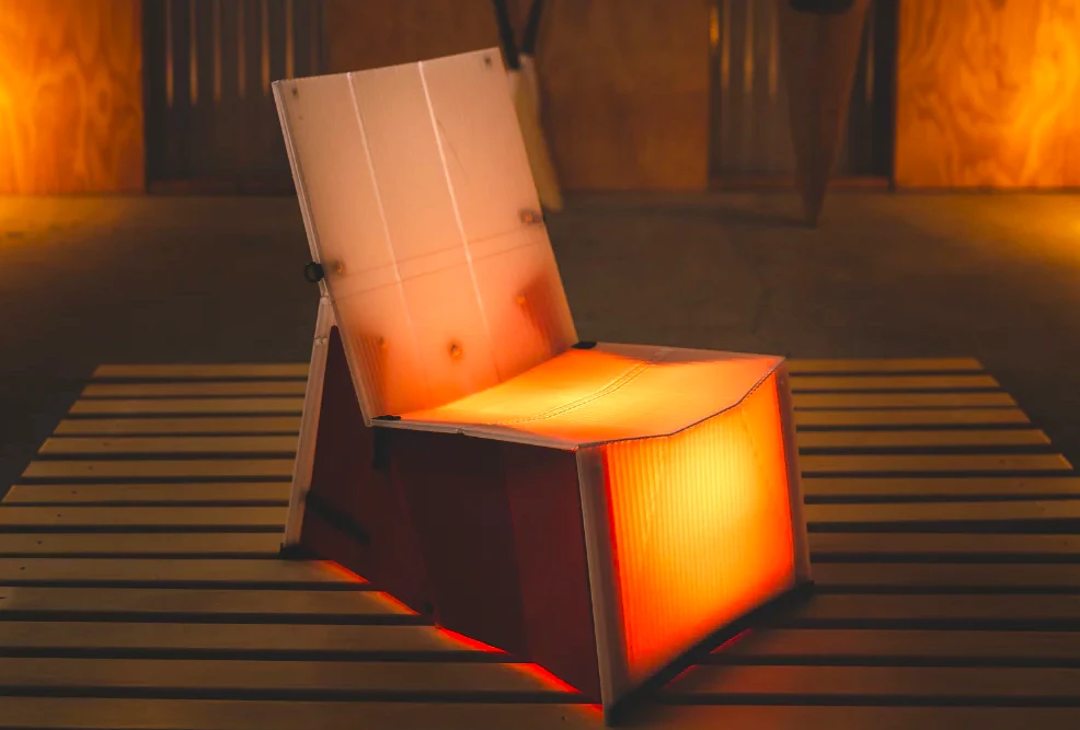 Oru's translucent corrugated plastic makes for some interesting lighting possibilities