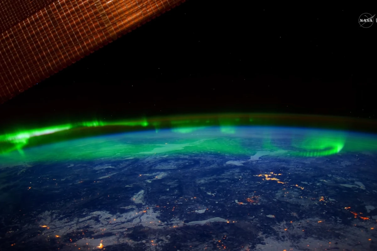 View of Earth's aurora as seen from the ISS's Cupola module