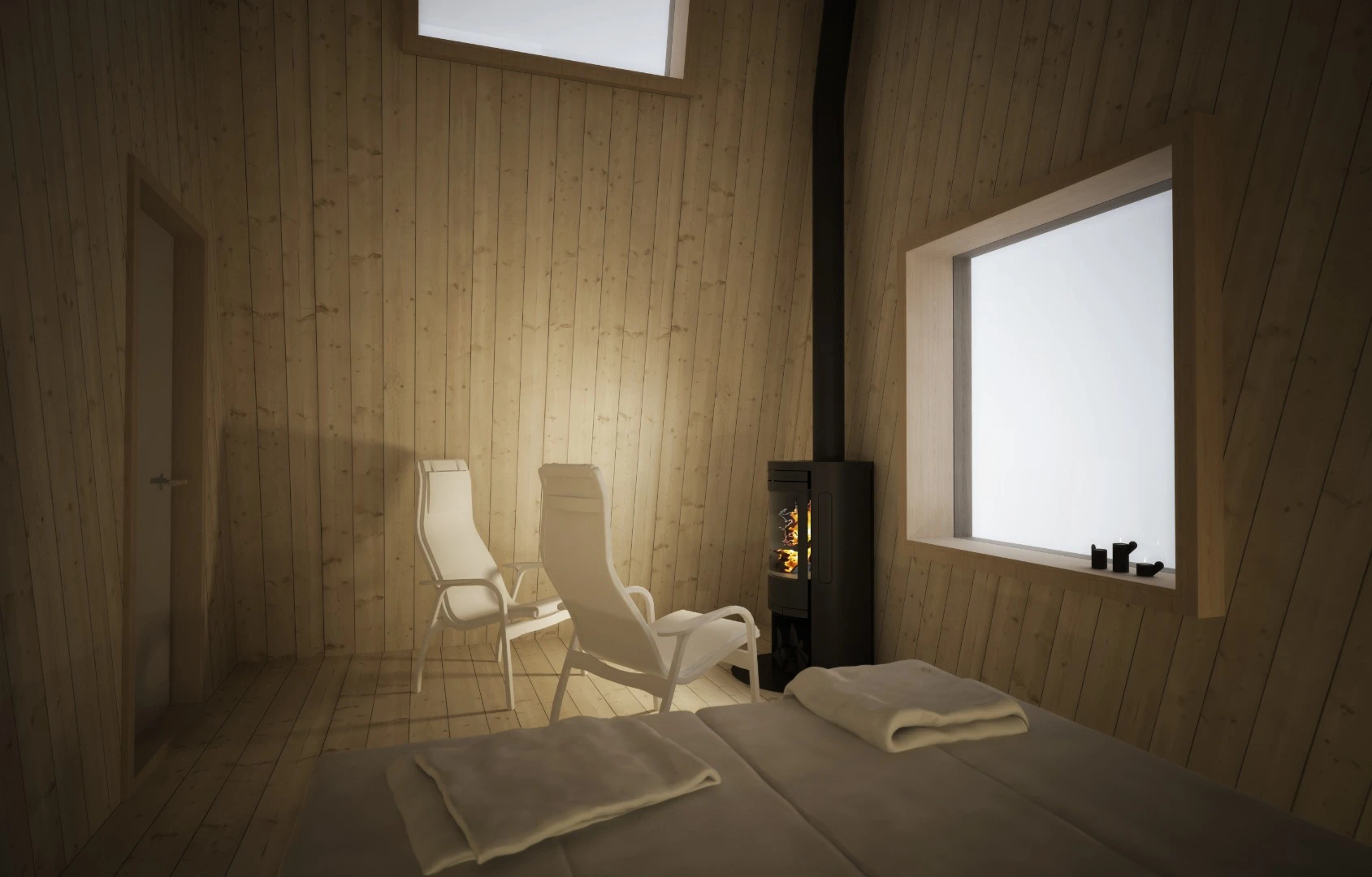 A room inside Sweden's Arctic Bath hotel