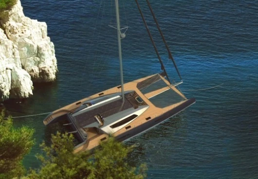 The Aeroyacht 110's dagger boards can be retracted to access the best anchorages