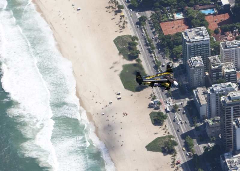 Rossy soars over Rio (Copyright: Joe Parker/Breitling SA, photo via AP Images)