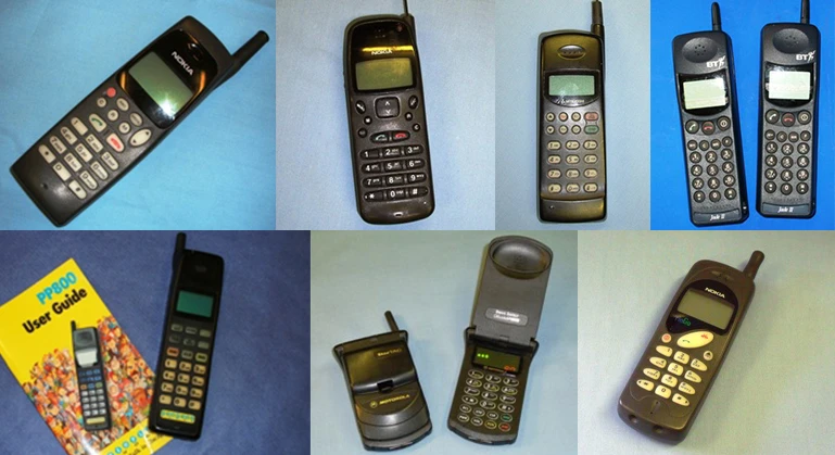 First generation of analogue phones released during the 90's (Images: University of Salford)