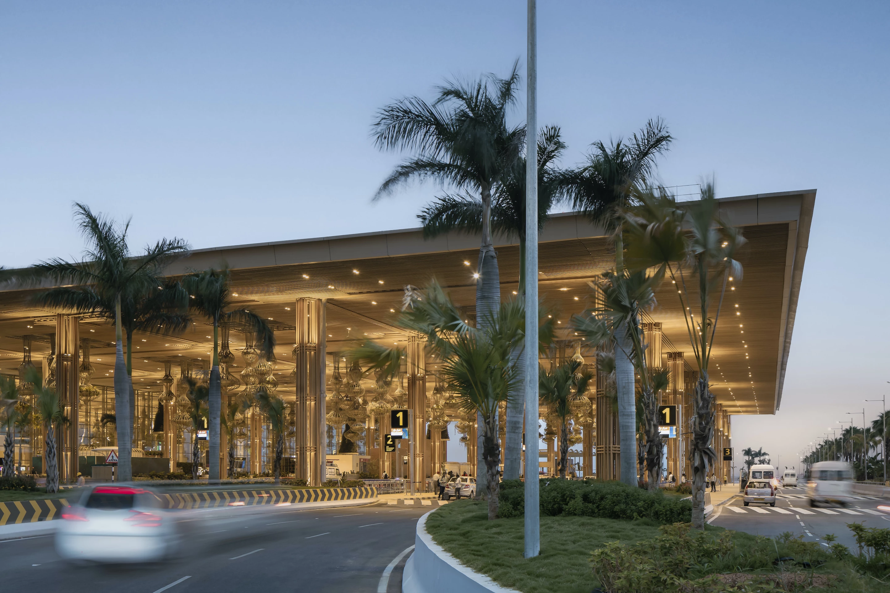 Terminal 2 at Kempegowda International Airport Bengaluru measures 255,000 sq m (roughly 2.7 million sq ft), increasing the airport's passenger capacity by 25 million per year
