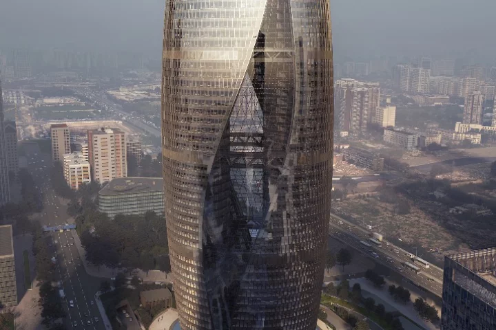 The Leeza Soho is expected to reach its full height in September this year, while the tower's completion is planned for late 2018