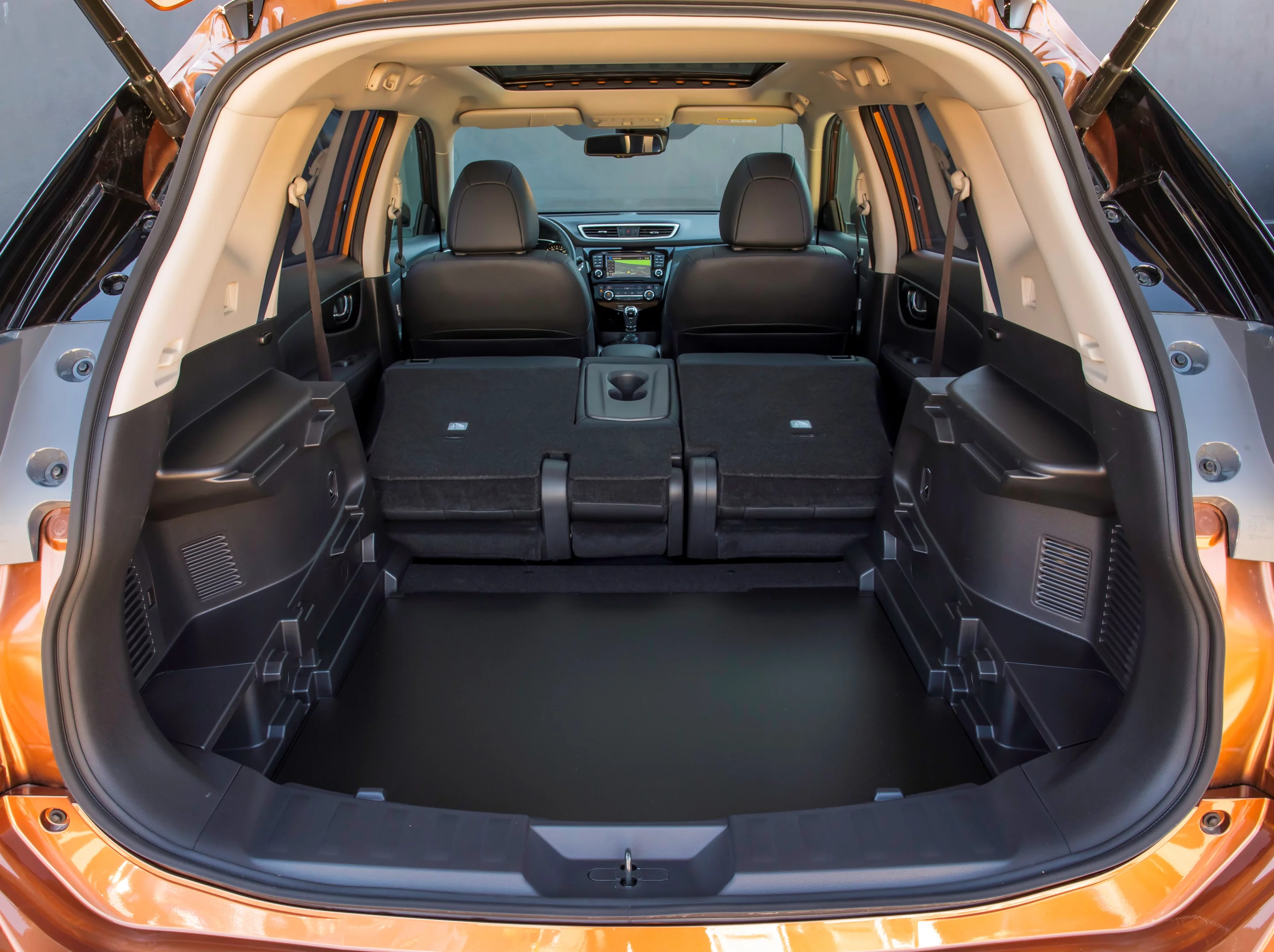 Fold-down rear seats and a hidden cubicle increase rear storage in the new X-Trail