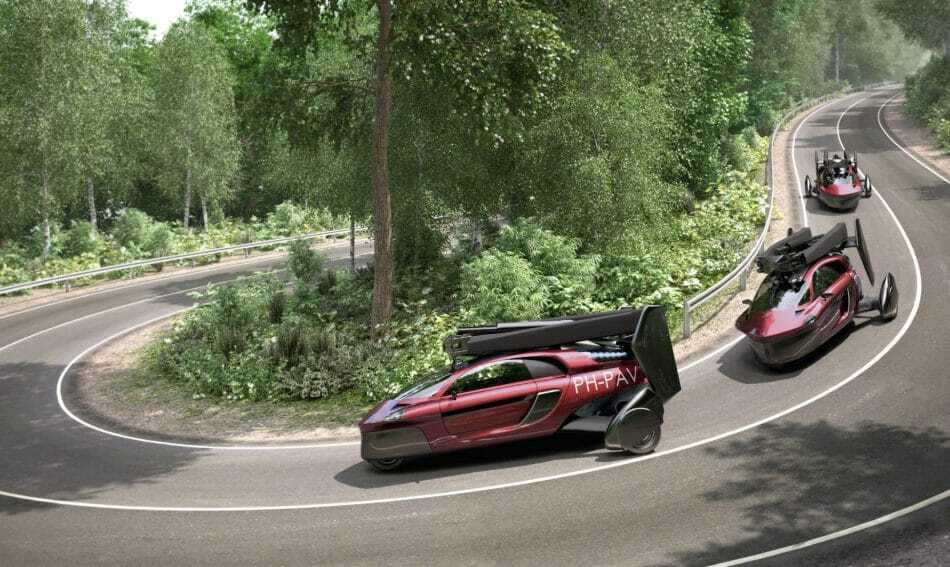 The PAL-V Liberty has tilting two person cockpit for leaning into the curves of the road