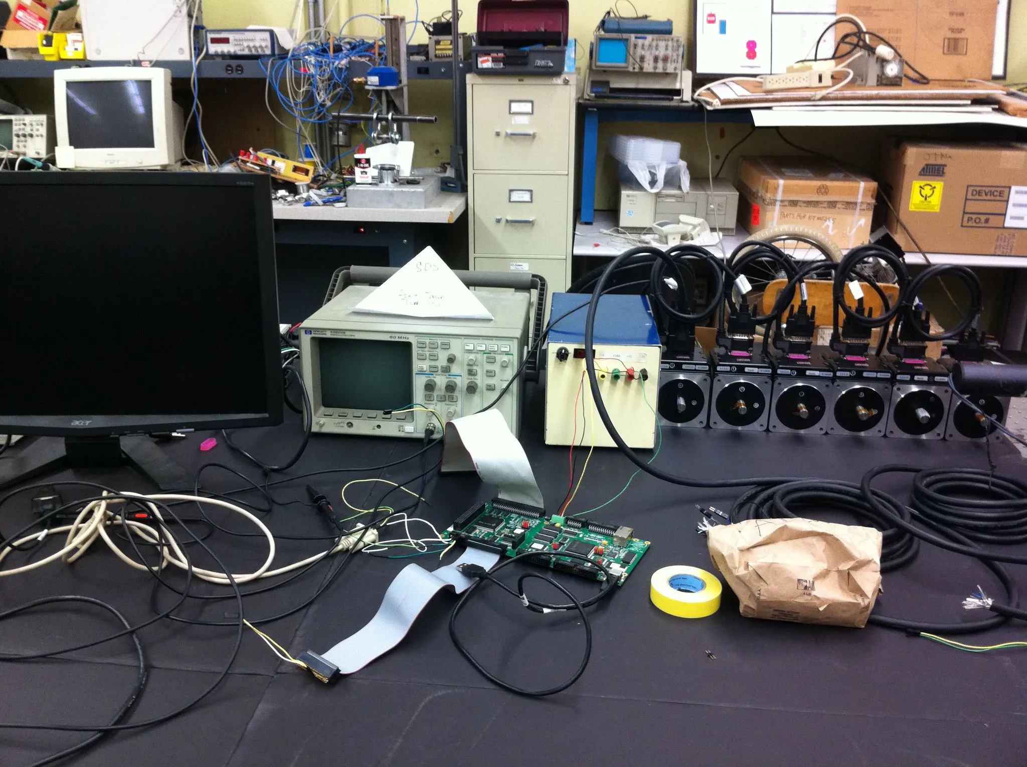 Testing the Animatics Smart motor ahead of drive system assembly