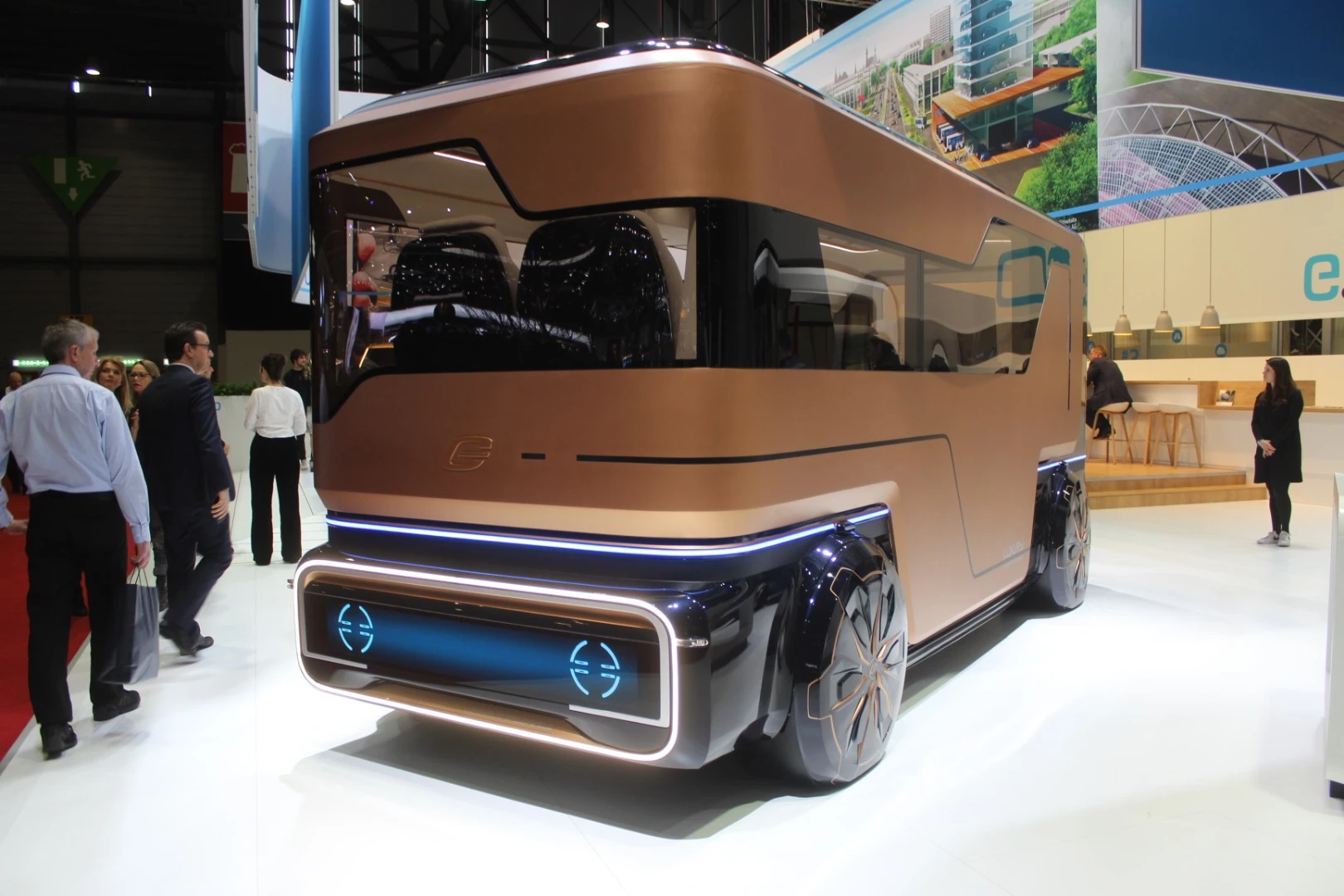 German e-mobility startup e.GO brought along its Mover minibus, which will silently ferry some 15 passengers about on "private journeys." It's set to go into production in 2020