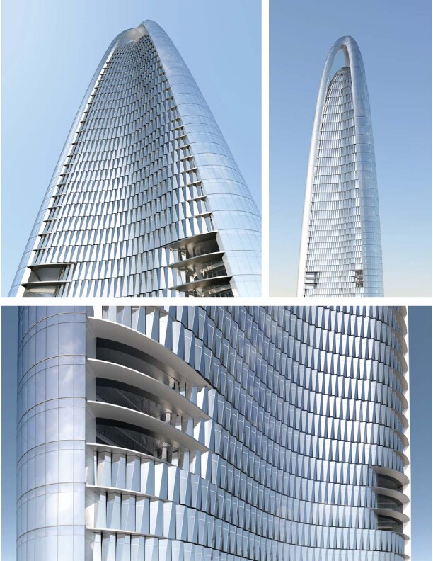 The Wuhan Greenland Center's wind pressure reducing apertures
