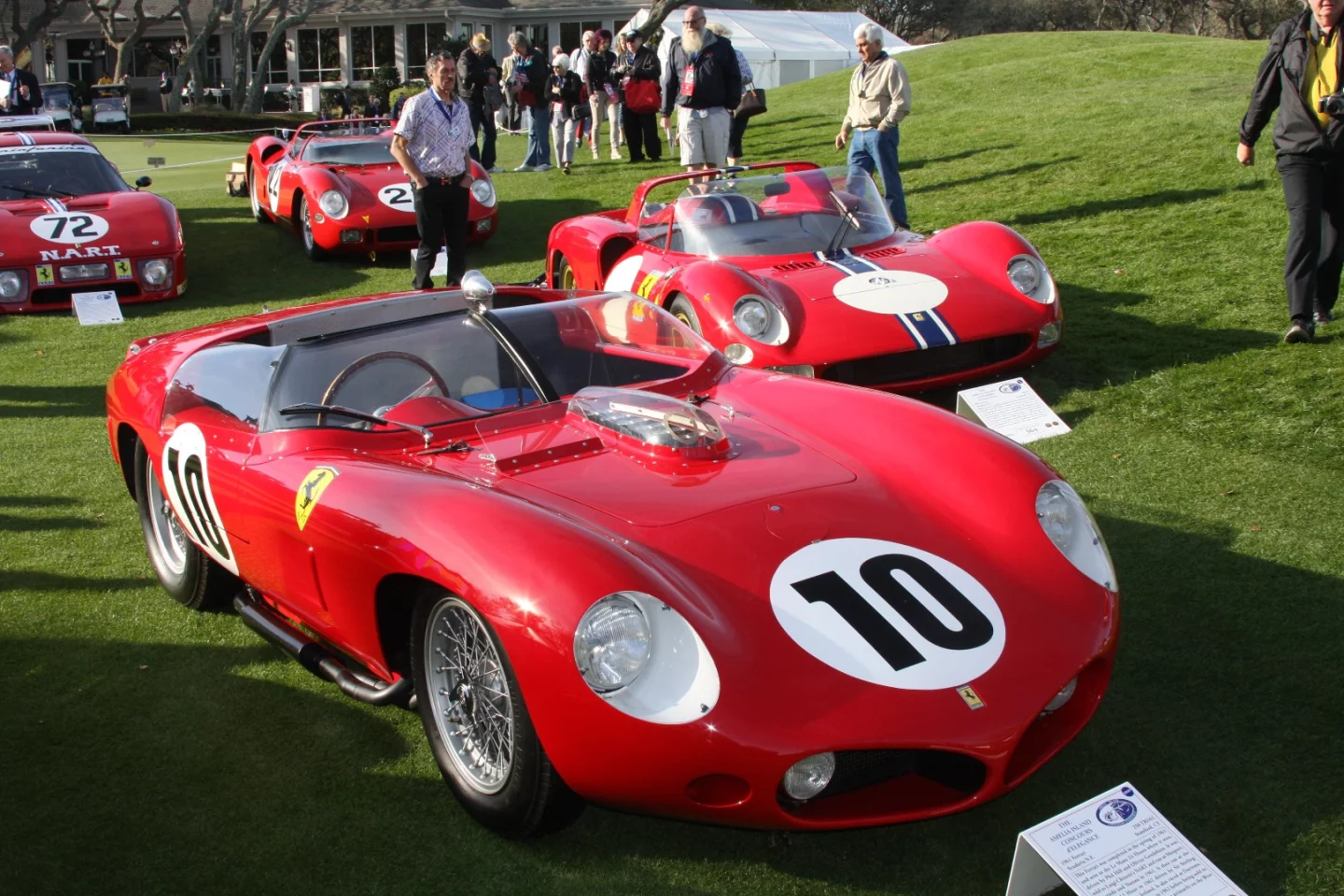 This Ferrari 250 Testa Rossa won its NART class at the Amelia Island Concours, just as it did at its first start 57 years ago, when it finished first at the 1961 24 Hours of Le Mans. It had Phil Hill and Olivier Gendebien behind the wheel, and there was no cover on those six dual throat Webers to prevent it devouring small children.