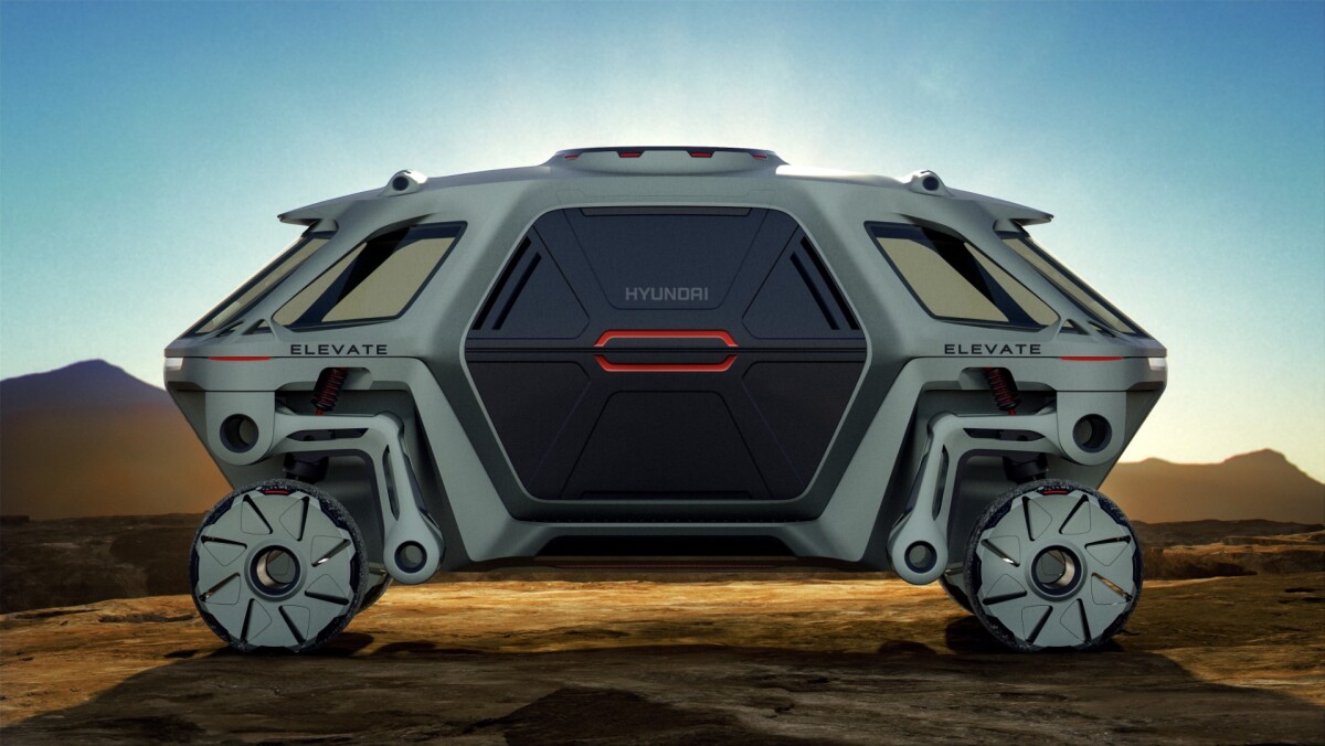 When the Elevate's legs compact down, it drives like a regular car at highway speeds, relying on a passive suspension system to eat up bumps