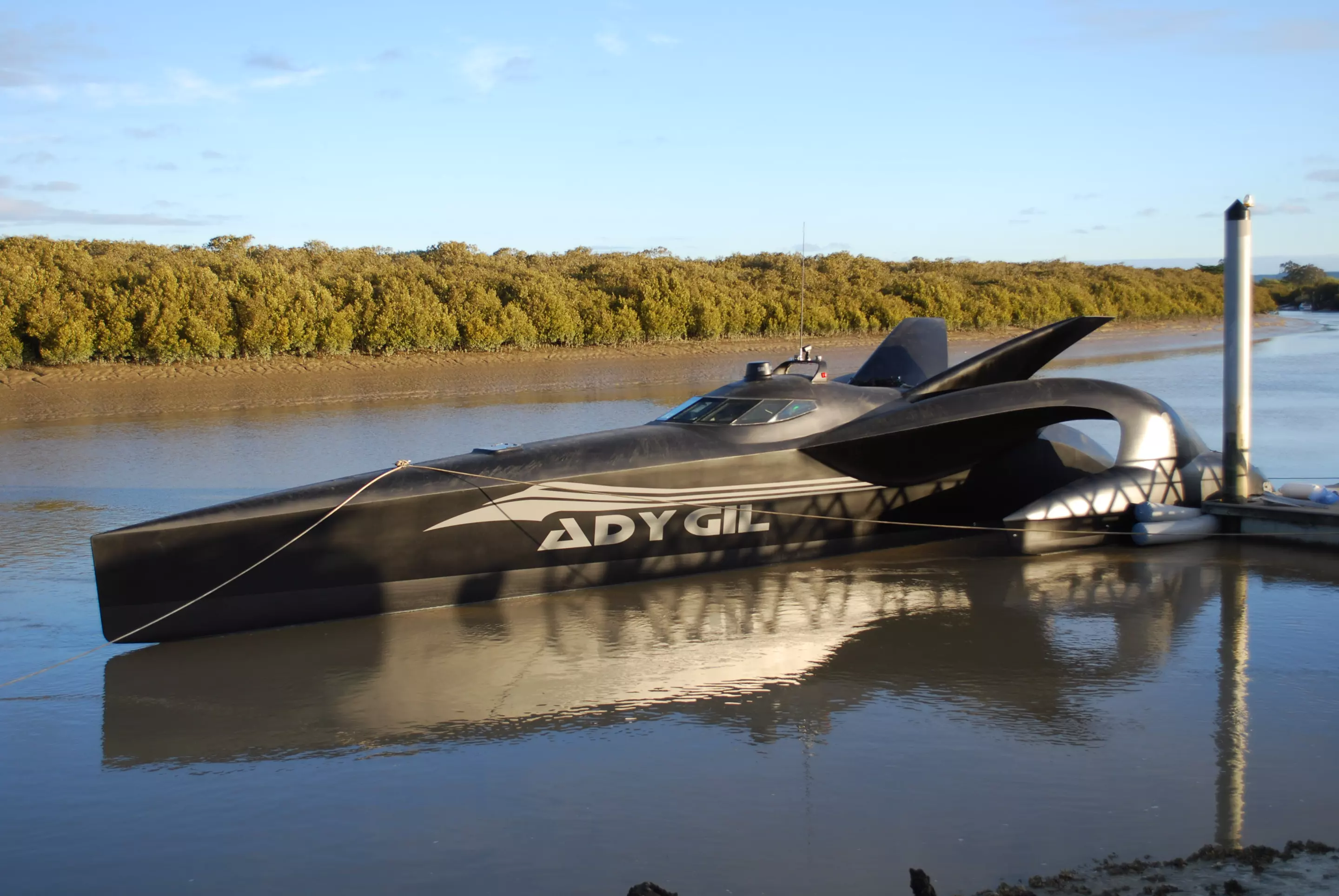 Capable of 50 knot speeds, the 24m tri-hull Ady Gil will fight whaling in the Antarctic ocean