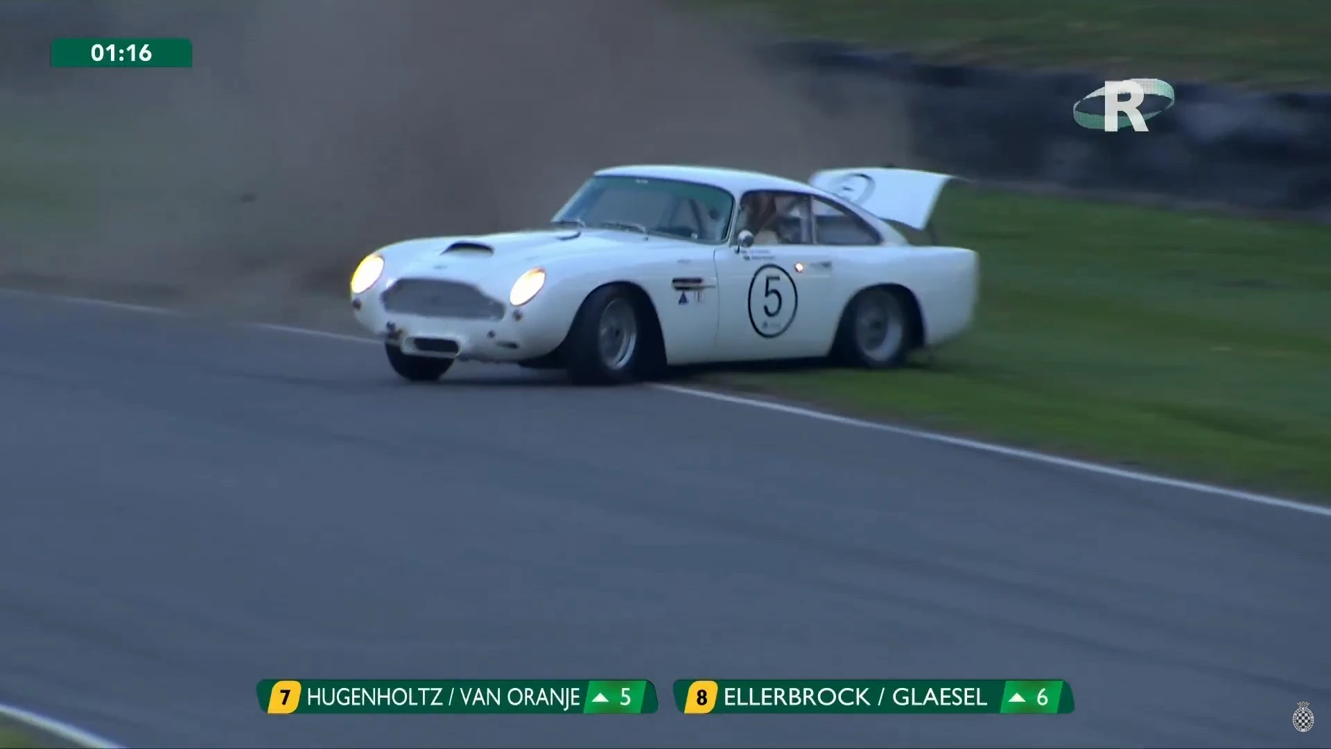 Tom Alexander's Aston Martin DB4 GT gets sideways at 100 mph