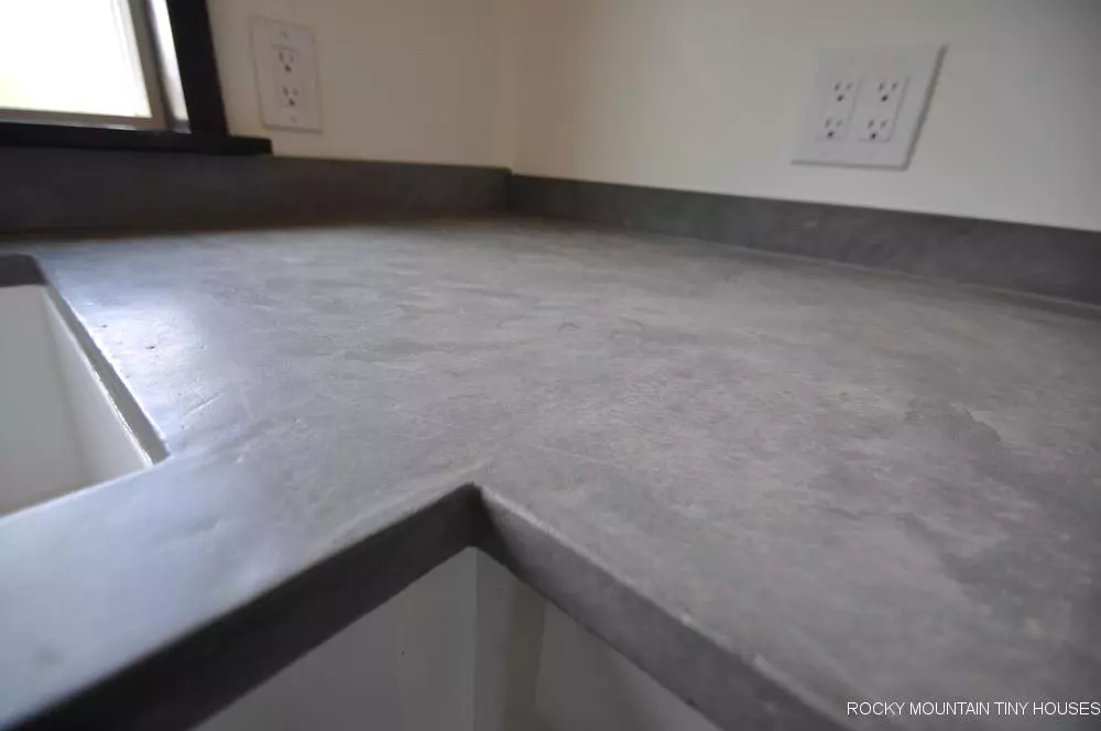 The Ad Astra's kitchen includes a hand-trowelled concrete countertop