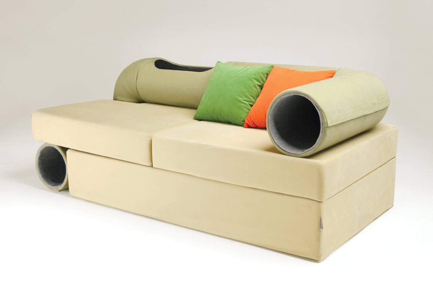 Cat Tunnel Sofa features a builtin playground for your cat