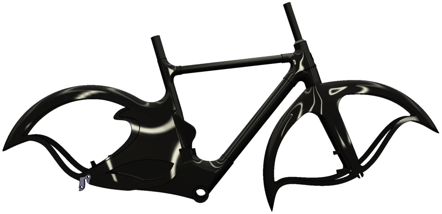 A rendering of the final carbon fiber production fame