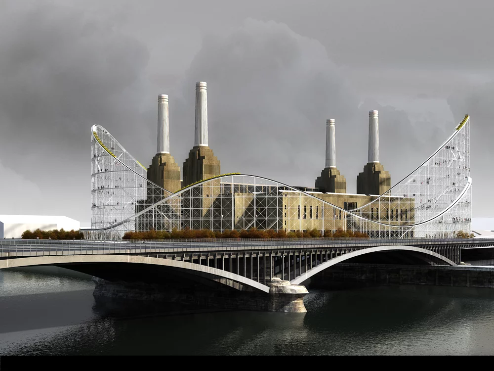 The roller coaster surronds and enters the old power station (Image: Charles Wallon/Airstudio/Atelier Zündel Cristea)