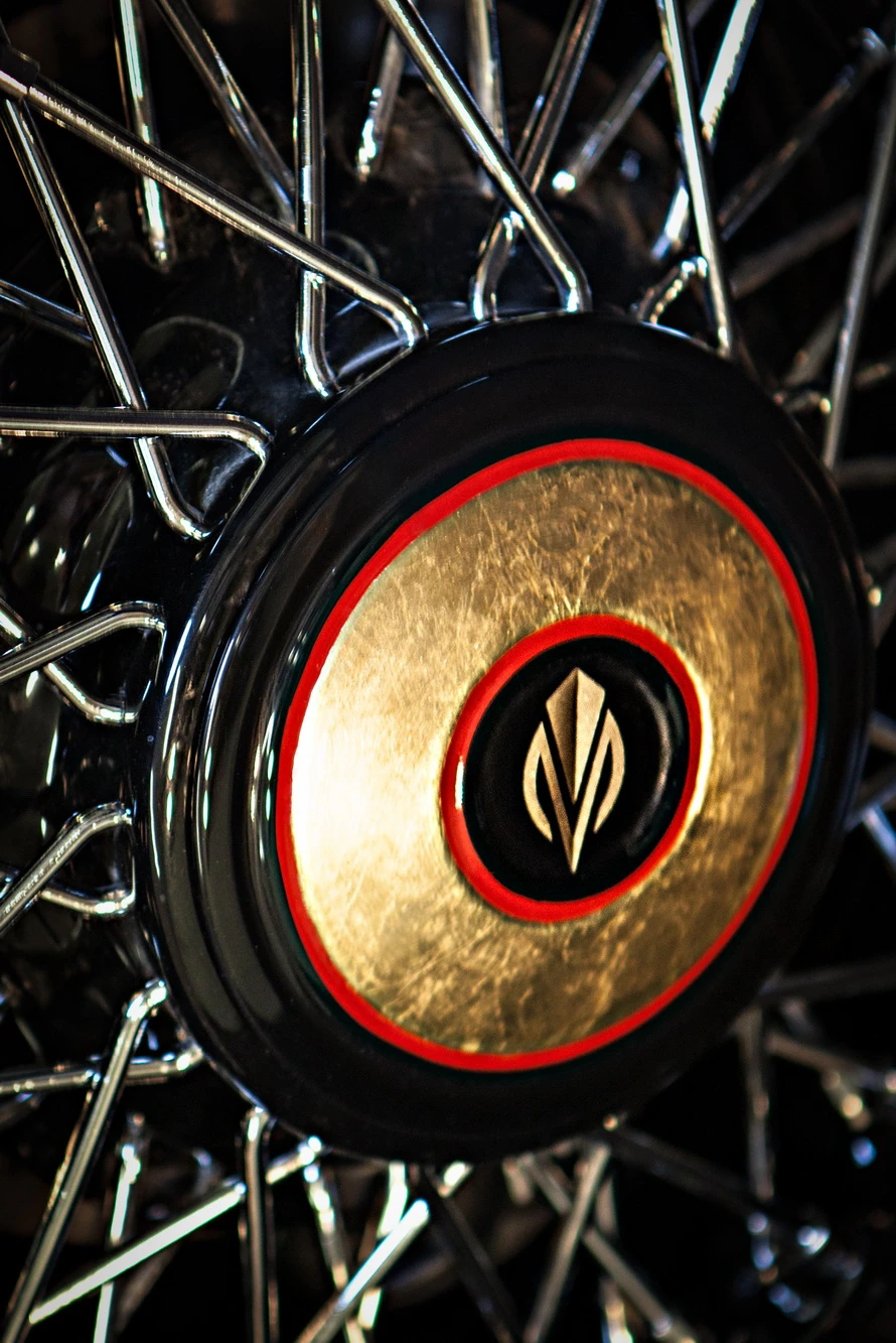 Gold leaf-covered hub caps are an optional extra
