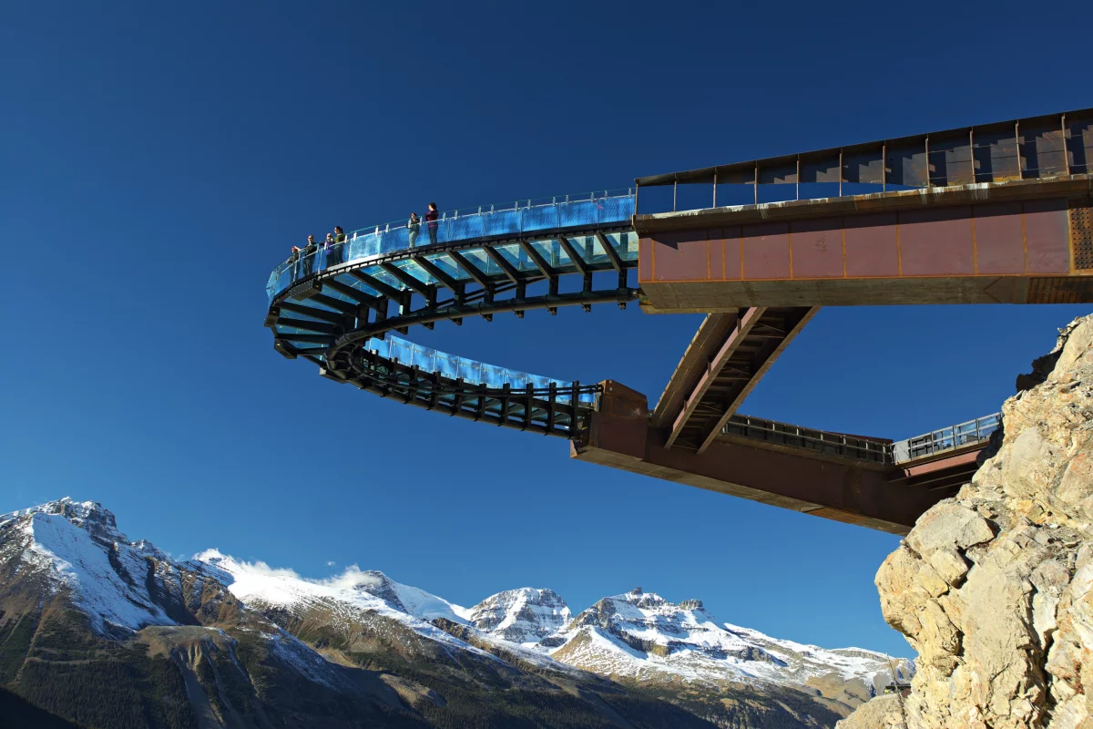 Hovering above the Columbia Icefield in the Canadian Rockies, the recently opened 'Glacier Skywalk' offers visitors a breathtaking experience (Photo: Brewster Travel Canada)