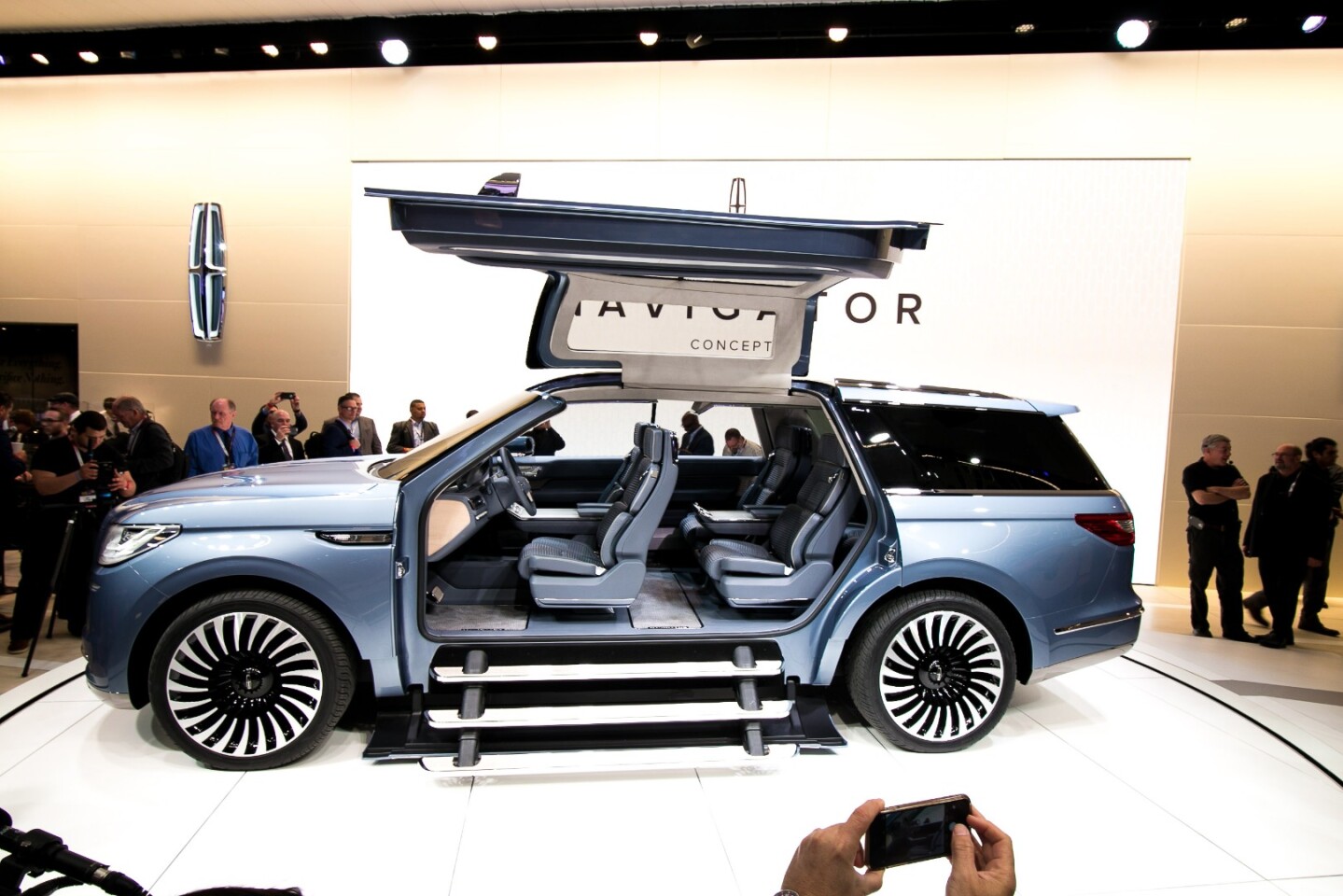 The side steps on the Lincoln Navigator are reminiscent of a small aircraft