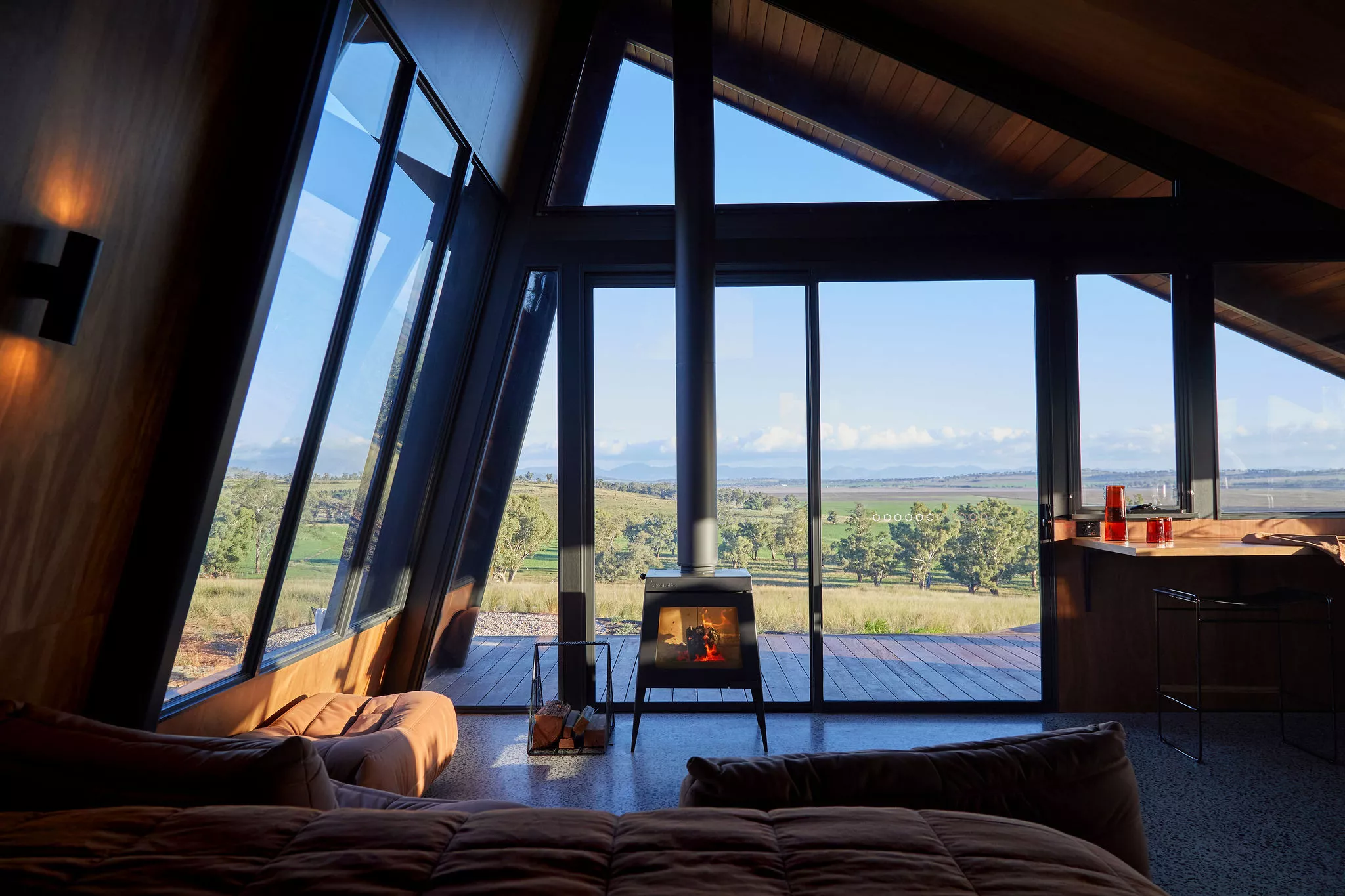 The Gilay Estate is kept a comfortable temperature with an air-conditioning system but it also includes a wood-burning stove