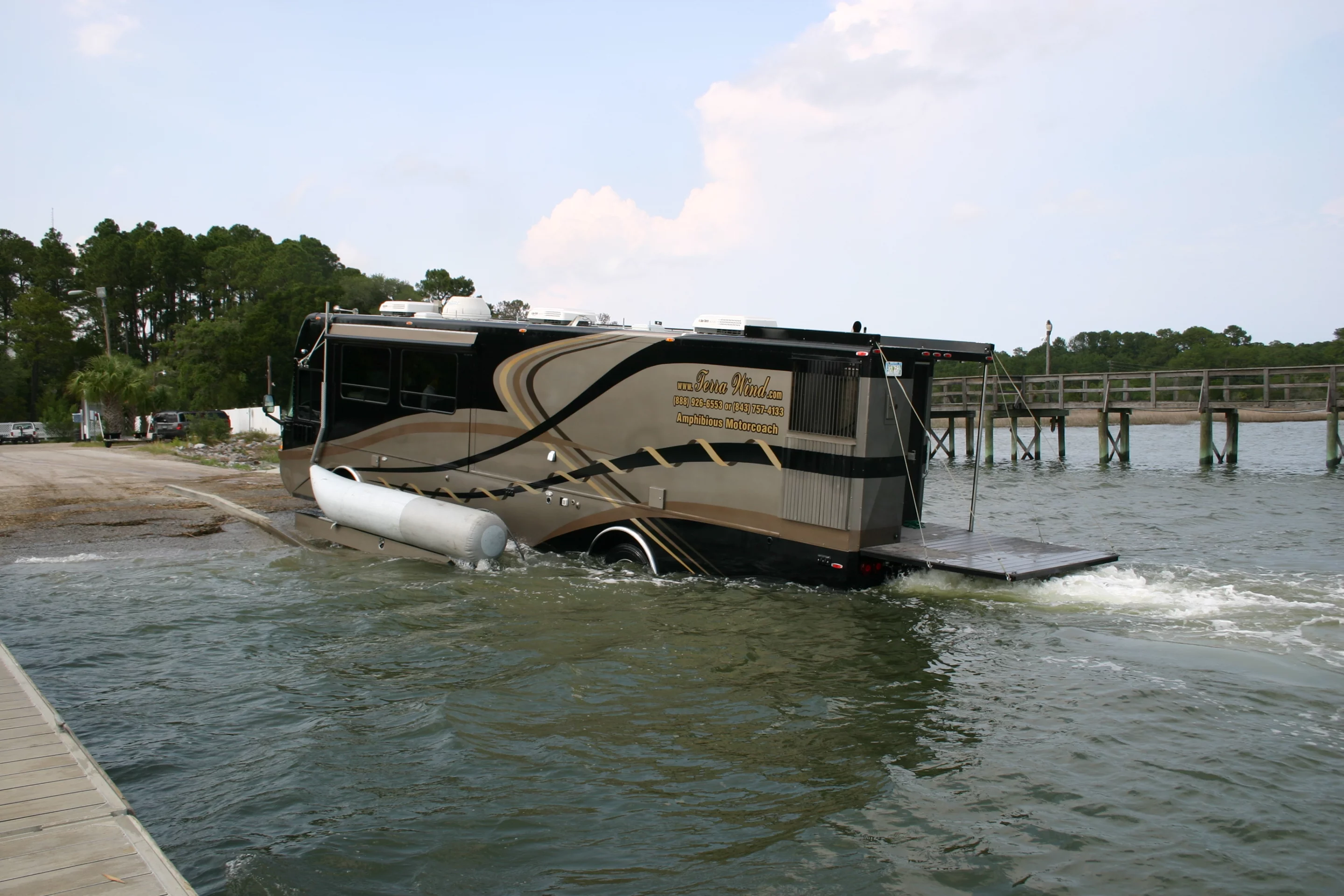 The US$1.2 million Terra Wind is a now a commercially available product and can be ordered to virtually any specification so that families can live in luxury wherever they wish - a slight variation on the traditional motorhome theme in that the Terra Wind is also capable of reaching myriad destinations that tarmac-bound motorhomes cannot.