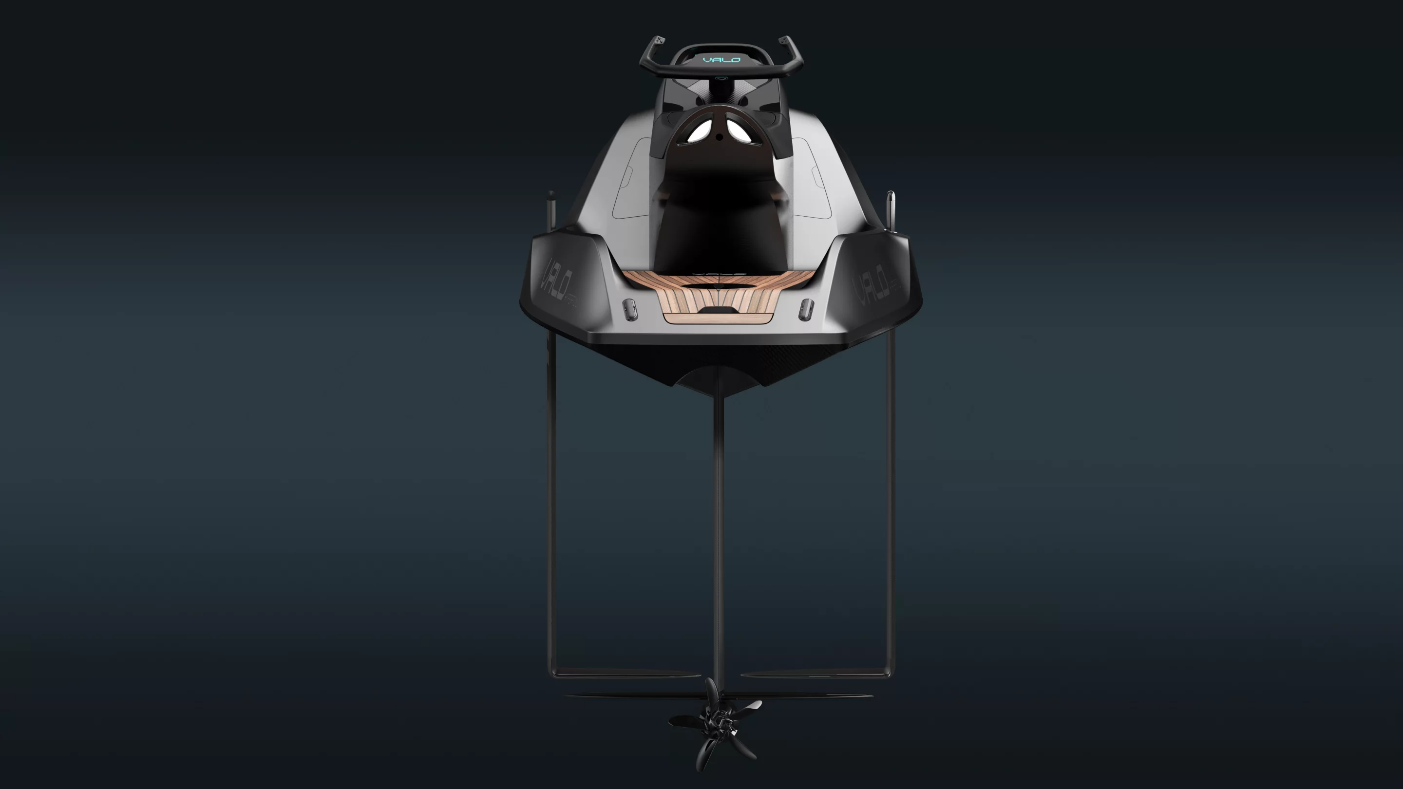 The electric propulsion system sits on the rear foil