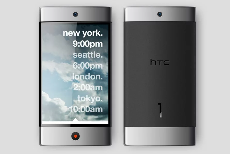 Cameras to the front and rear, a curved touchscreen display and simple home button - stylish and simple