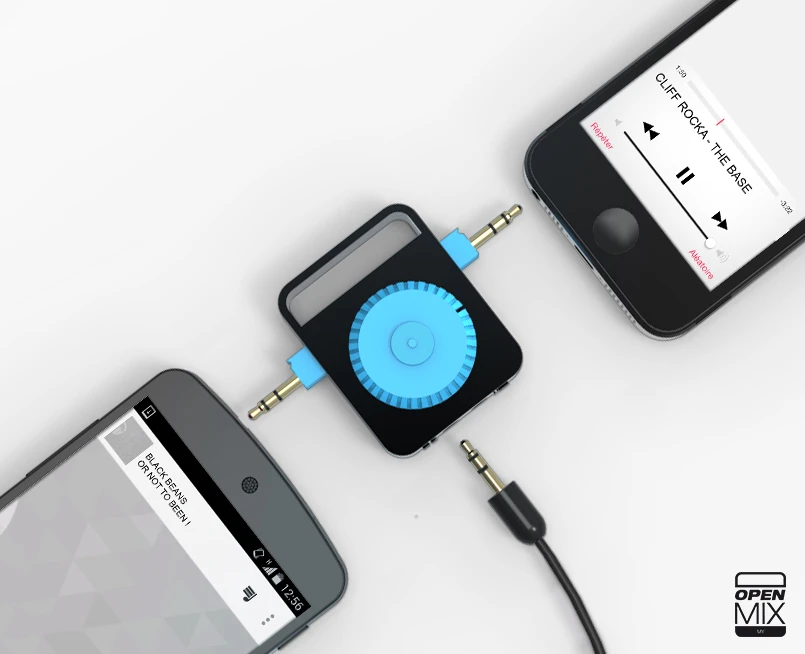 Users need to plug an audio source into each of the input jacks, and then jog the dial to fade out on player's song and fade in a track from the other