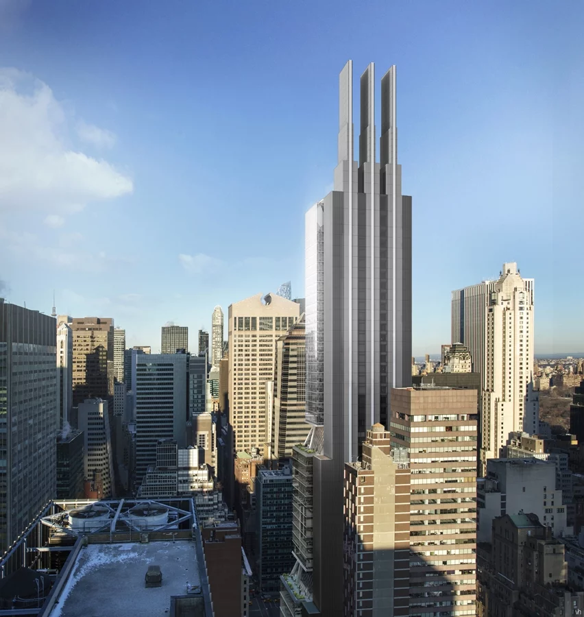 425 Park Avenue will cover an area of 47,523 sq m (511,538 sq ft) and will stand at 206.5 m (677.5 ft) tall