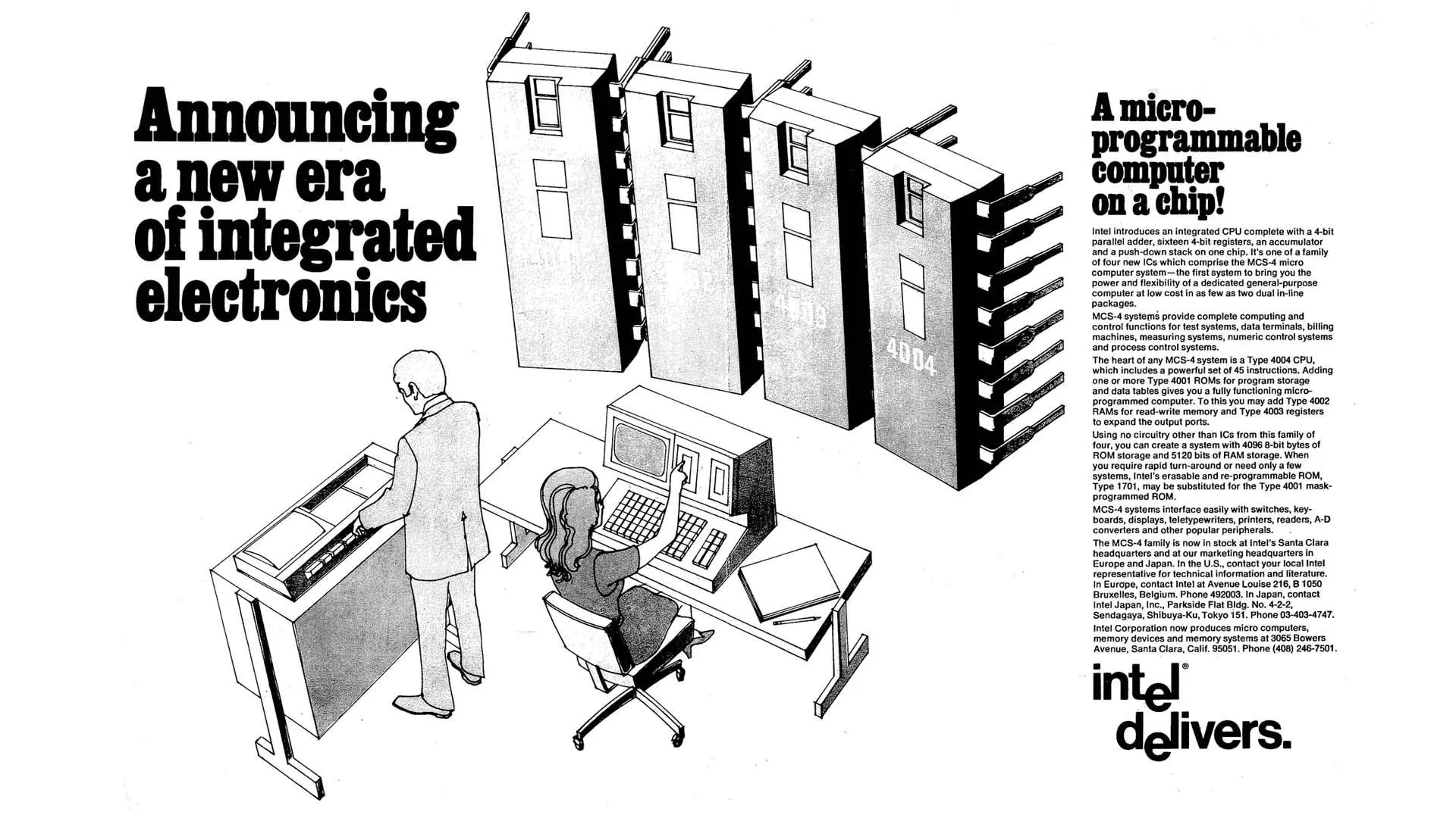 The advert that introduced the Intel 4004