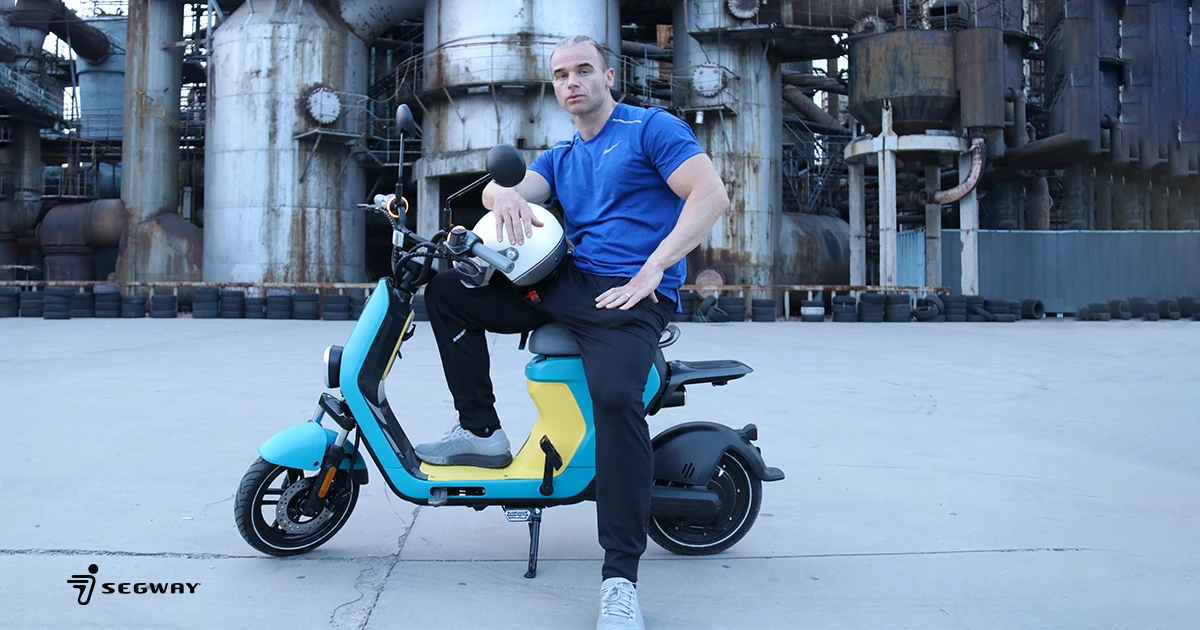 The eMoped C80 offers a top speed of 20 mph, and a per charge range of nearly 53 miles