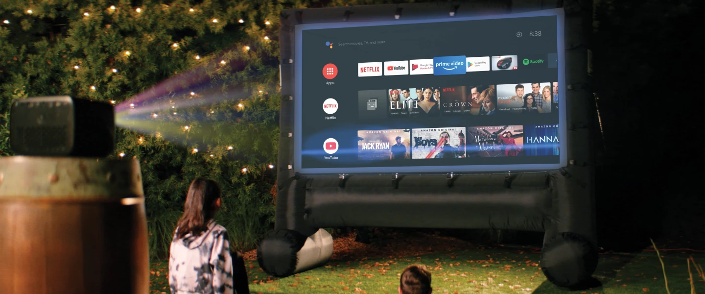 The PicoPix MaxTV projector can throw up to 120 diagonal inches