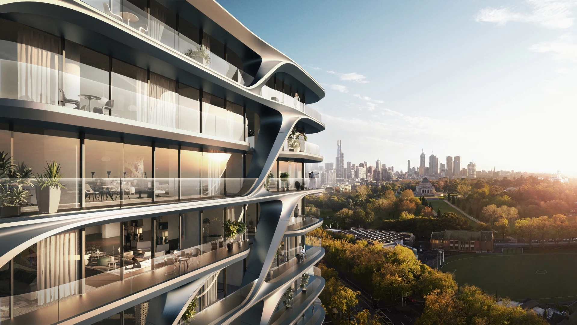 The design for the Mayfair Residential Tower features a distinctive sculpted facade