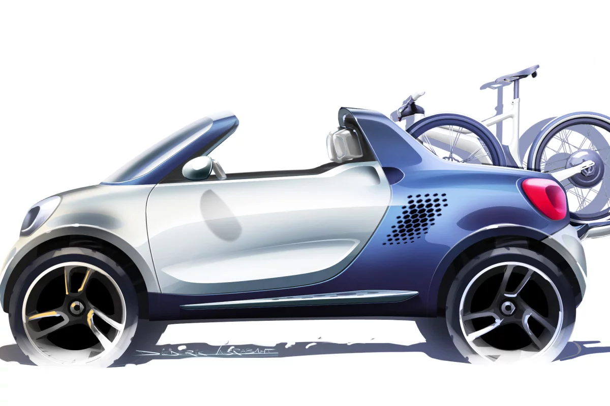 The smart for-us is a concept car, that combines a smart fortwo with a pickup truck