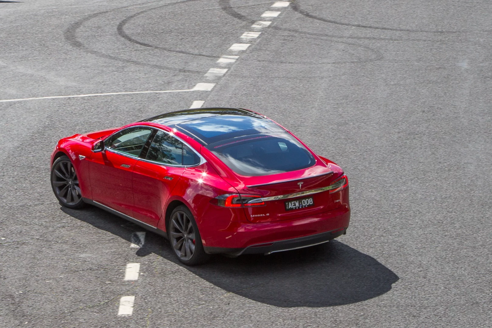Much of the Model S' roof is taken up by a huge sunroof
