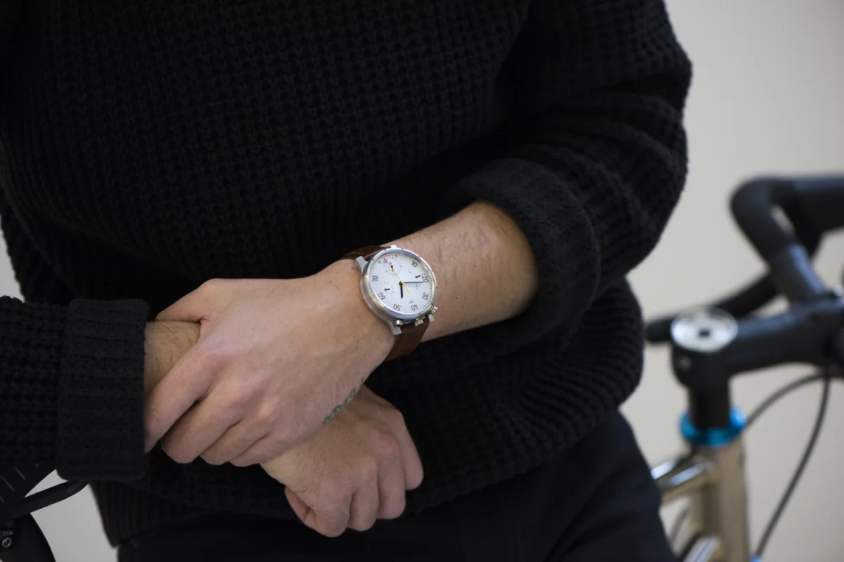 The Moskito is worn on the wrist, or on the bike