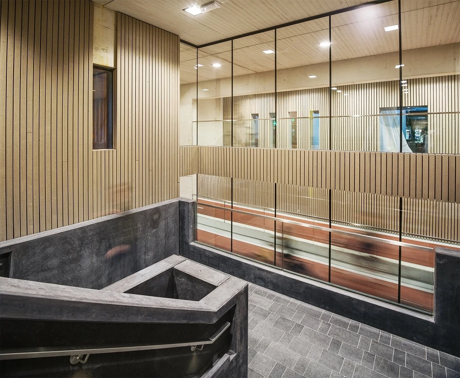 A series of large windows and glass skylights will allow natural light to filter down through the bike park