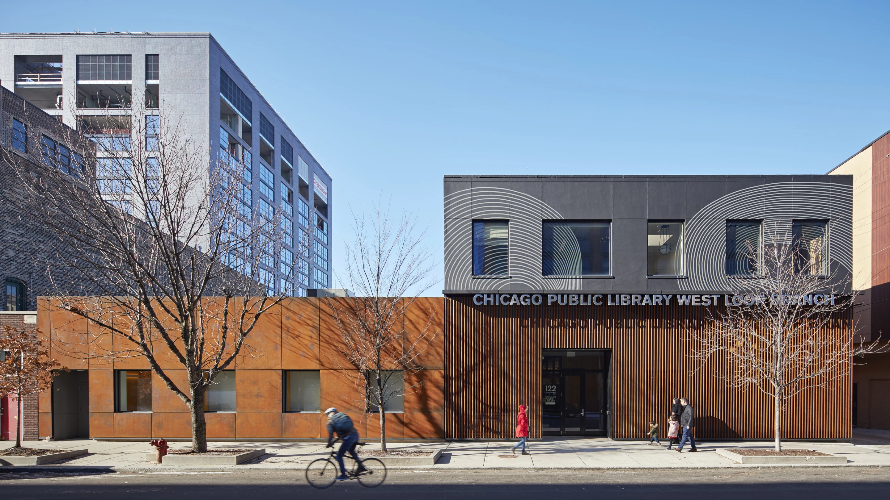 Chicago Public Library, West Loop Branch, was designed by Skidmore, Owings & Merrill