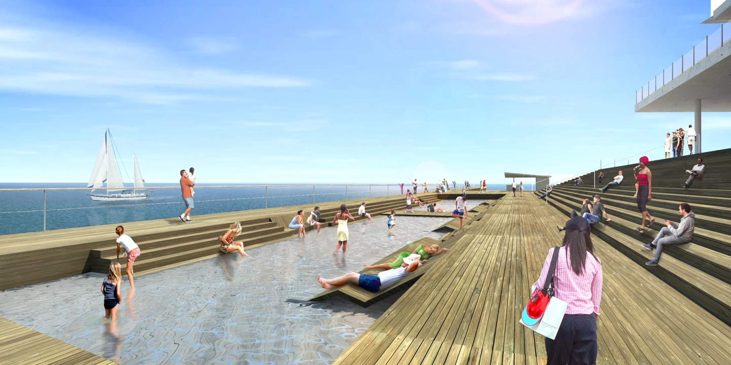 The Pier-Park will have a splash-pool for paddling in
