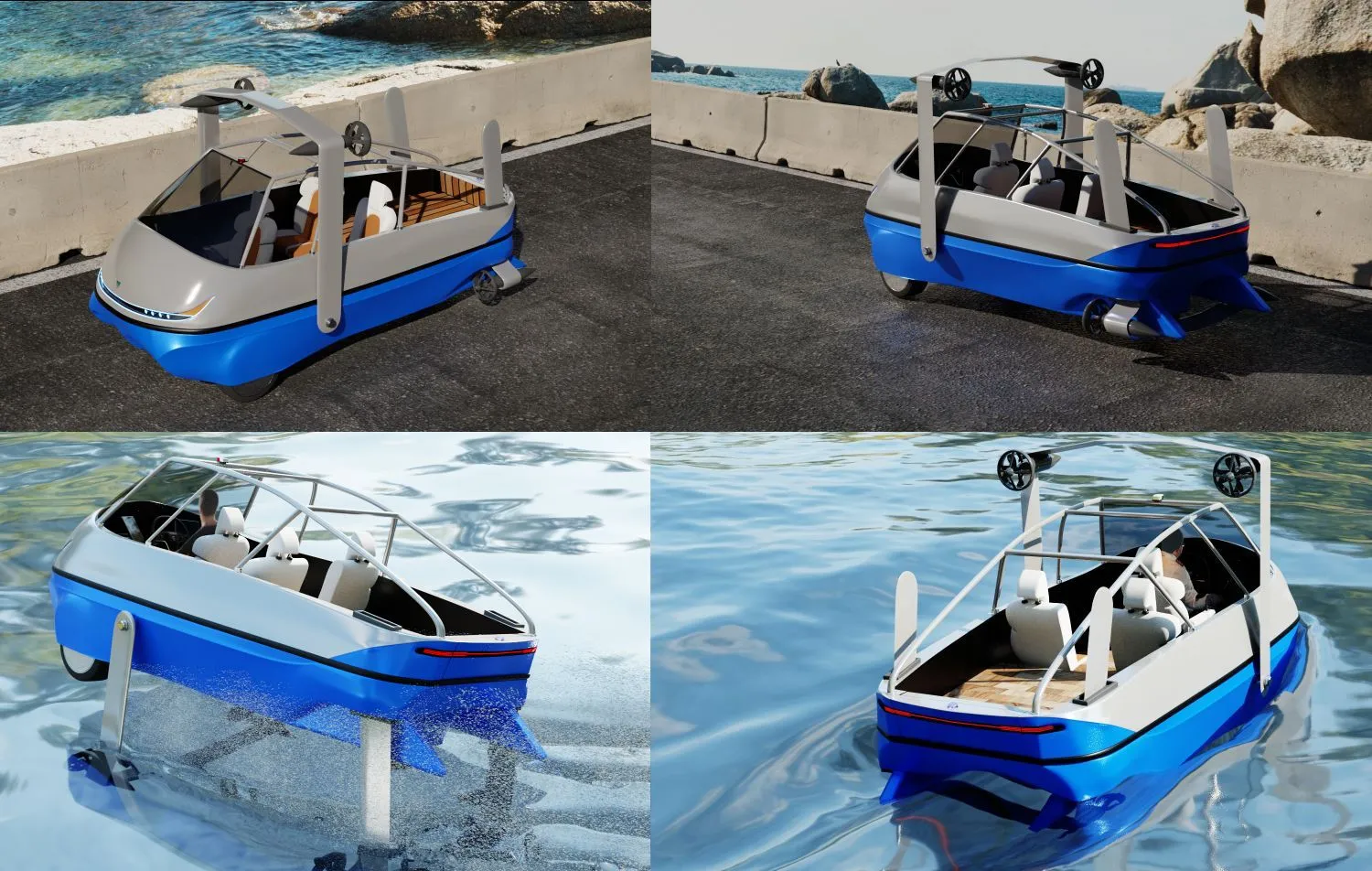 Amphibious Electric 3 wheeler Will Drive Float And Hydrofoil amphibious-electric-3-wheeler-will-drive-float-and-hydrofoil