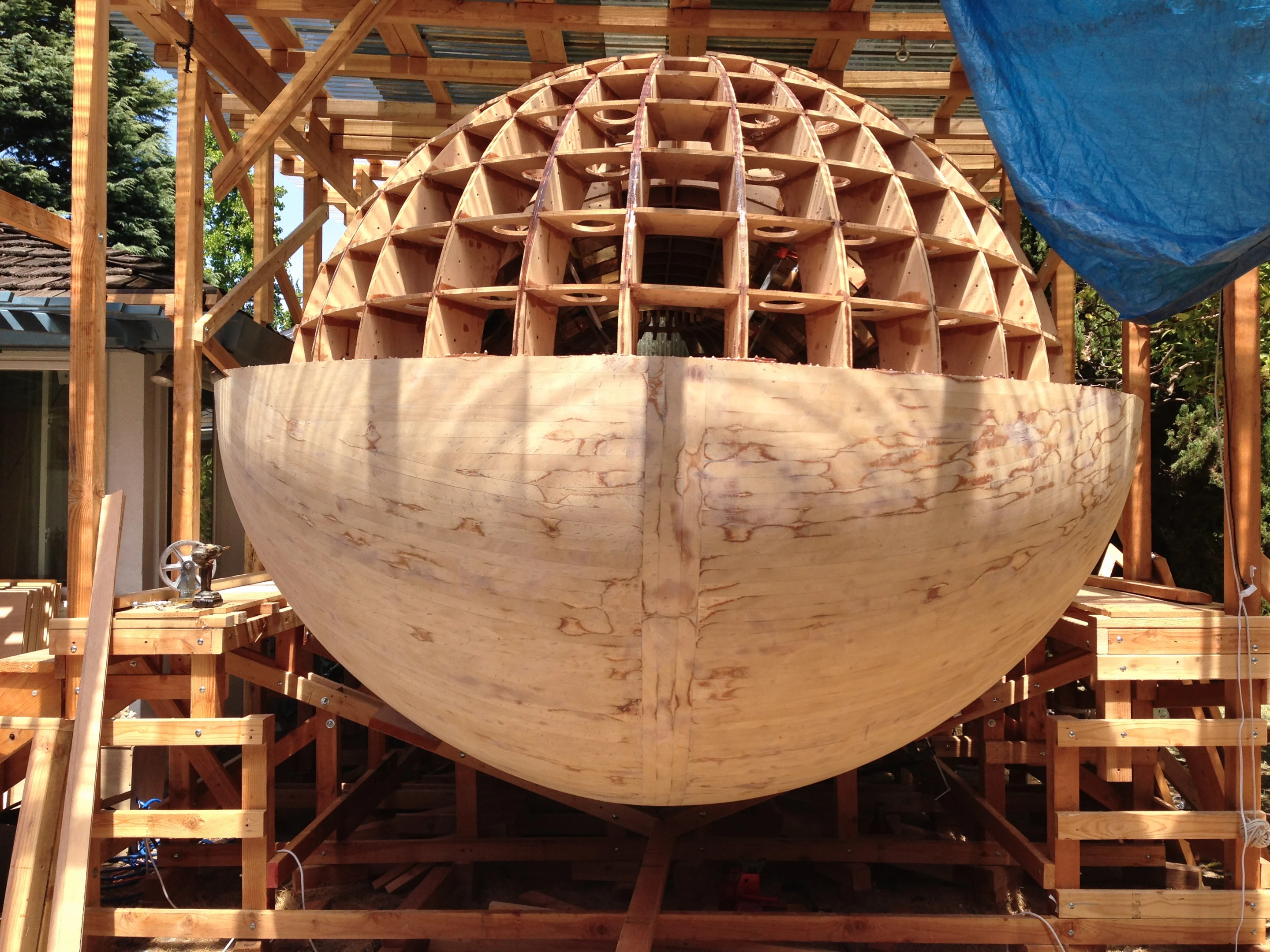 The vessel is supported by scaffolding (Photo: Chris Robinson)