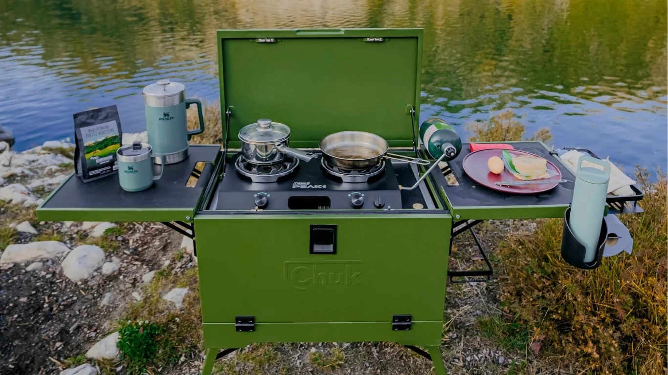 Chuk has tested out a variety of readily available retail camping stoves and written a breakdown on its favorites. It's also developing its own dual-burner stove