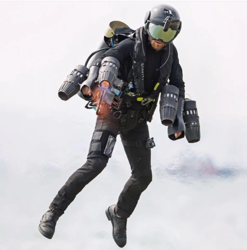 The Jet Suit has been flown at a speed of up to 85.06 mph (136.89 km/h)