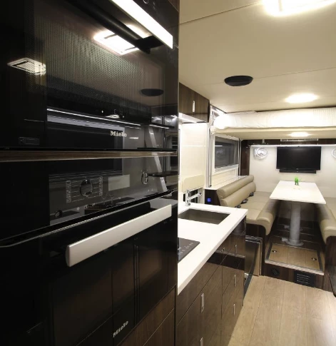 Most motorhomes we've seen come without a microwave or oven, but this one has both