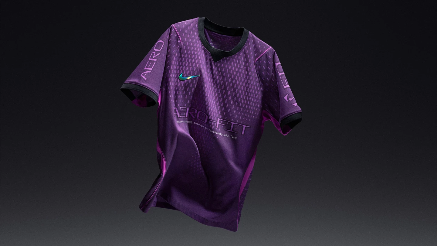 "Designed to move more air between skin and fabric, Aero-FIT supports sweating efficiency while helping athletes stay dry when the game heats up," says Nike