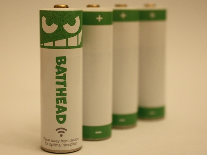 The Battheads themselves are AA-sized rechargeable NiMH batteries, each one containing a Bluetooth Smart Chip that allows it to communicate with your phone