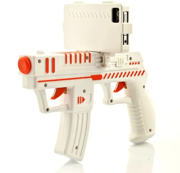 The appBlaster is an iPhone accessory that allows you to shoot at virtual aliens in your real-life surroundings, via the Alien Attack augmented reality app (Photo: RED5)